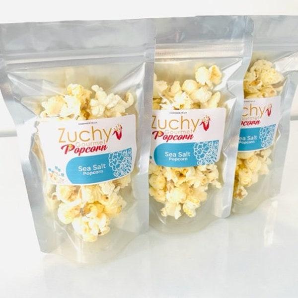 Bundle packs - Zuchy Sea Salt Gourmet Popcorn, Gluten & GMO-free. Suitable for Vegetarians.Natural Ingredients. Air-popped. Healthy Snack.