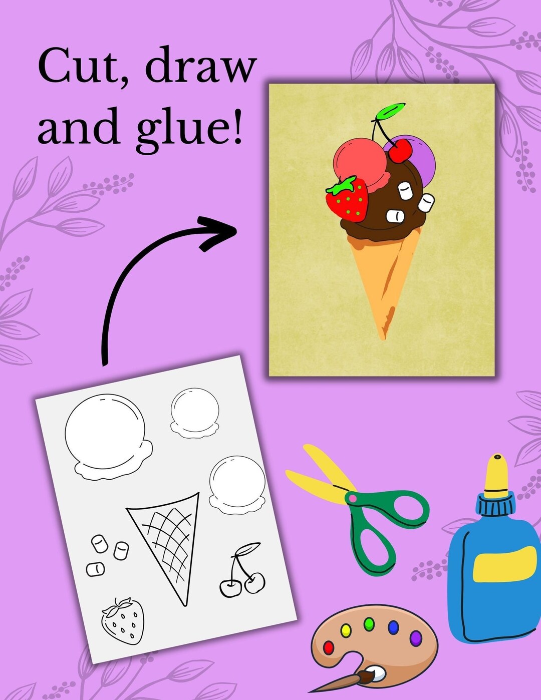 Cut and Glue Activity Activities for Preschool Cut and Glue Etsy