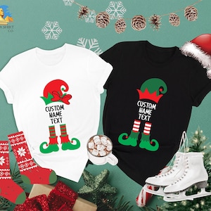 Custom Name Christmas Elf Shirt, Christmas Family Matching, Personalized Christmas Shirt, Family Couple Tee, Elf Custom Text Shirt,Xmas Gift