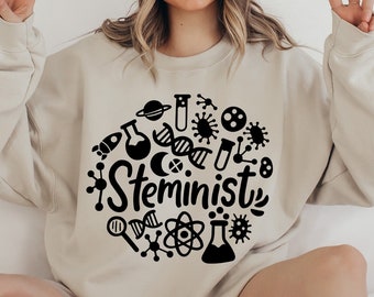 Steminist Sweatshirt, Stem Student Gift, Science Sweatshirt, Gift for Women in Science, Science Gifts, Biology Sweatshirt, Women In Stem