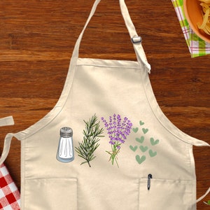 Practical Magic Apron, Salt Rosemary Lavender Love Apron, Inspirational Apron, Gift For Woman, Womens Apron, Kitchen Gift, Witchy Apron