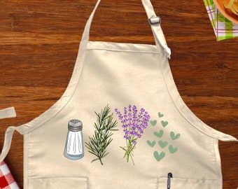 Practical Magic Apron, Salt Rosemary Lavender Love Apron, Inspirational Apron, Gift For Woman, Womens Apron, Kitchen Gift, Witchy Apron