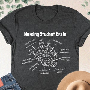 Nursing Student Brain Shirt, Funny Nursing Student Shirt, Nursing Student Gift, Nurse Shirt, Funny Nursing Shirt, Nurse Life, Nursing School