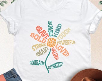 You Are Enough Shirt, Floral Inspirational Shirt, Woman Motivational Gift, Shirt With Saying, Positive Affirmation Tee, Bible Verse Shirt
