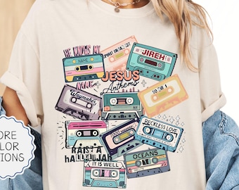 Comfort Colors® Jesus Anthems Shirt, Jesus Gift, Bible Tee, Cassette Tapes, Inspirational Christian Tshirt, Christian Song, Jesus Lover Tee