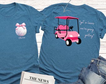 Custom Golf Shirt, Personalized Golfer Gift, Golfing Shirt, Woman Golf Shirt, Coquette Golf Tee, Gift For Golfer, Front And Back Golf Tshirt