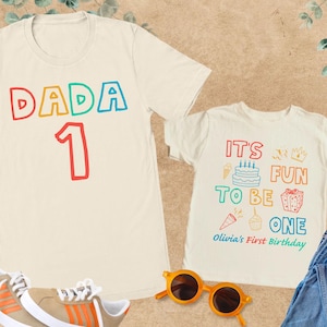 Custom It’s Fun To Be One Shirt, First Birthday Matching Tee, Boys Girls First Birthday Party, Mom Dad Birthday, Baby 1st Birthday Party Tee