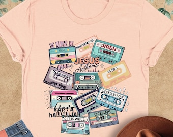 Jesus Anthems Shirt, Cute Jesus Lover Gift, Jesus Cassette Shirt, Worship Shirt, Cassette Tapes, Trendy Jesus Tee, Christian Song,Jesus Gift