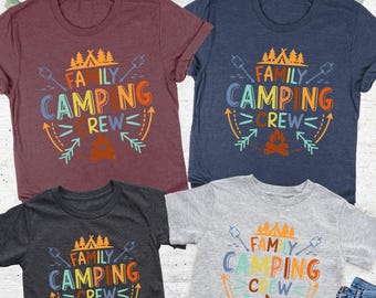 Family Camping Crew Shirt, Kids Camping Shirts, Camping Family Gift, Happy Camper Tee, Campfire Shirt, Camp Tshirt For Family, Camping Gifts