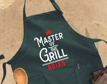 Personalized Grill Master Apron, The Grill Master Apron, Custom Kitchen Apron, Grill Master Gift, Custom Men Apron, Personalized Apron Gift
