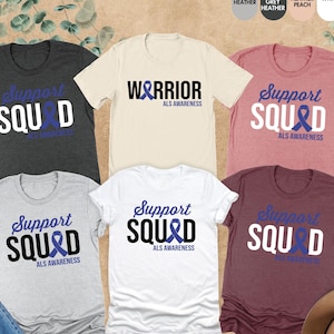 ALS Awareness Month Shirt, Support Squad ALS Awareness Shirt, ALS Shirt, Als Disease Gift, Als Ribbon Shirt, Blue Ribbon, Als Support Tshirt