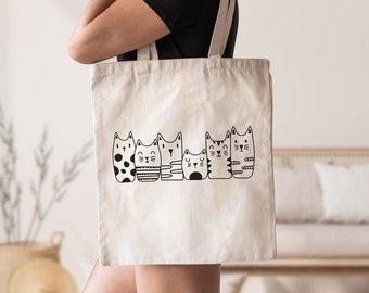 Funny Cats Tote Bag, Cat Lover Gifts, Cat Mom Tote Bag, Cat Owner Gift, Cat Gift For Women, Tote Bag With Cats, Cat Tote Bag, Cat Graphic