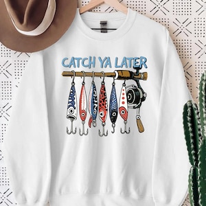 Catch Ya Later Fishing Sweatshirt, Patriotic Fishing Hoodie, Mens Fishing Sweater, Fishing Lover Gift, Lake Life Sweatshirt, Outdoor Hoodie