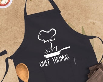 Personalized Chef Apron, Personalized Apron Gift, Custom Men Apron, Chef Apron, Cooking Apron, Aprons For Men, Fathers Day Gift, Men Apron