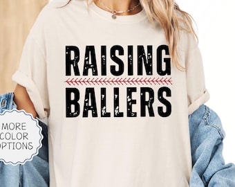 Comfort Colors® Raising Ballers Shirt, Game Day Baseball Shirt, Sports Lover Gift, Softball Mom Shirt, Baseball Fan Tee, Sports Mom Tshirt