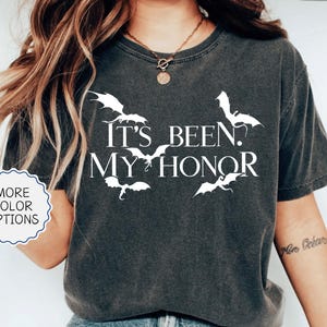 Comfort Colors® Fourth Wing Shirt, It&#39;s Been My Honor Shirt, Basgiath War College, Dragon Rider Shirt, Fantasy Book Lover Gift, Bookish Tee