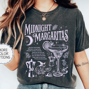 Comfort Colors® Midnight Margaritas Shirt, Halloween Drinking Shirt, Witchy Tee, Tequila Shirt, Woman Halloween Gift, Practical Magic Tshirt
