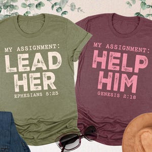 Christian Couple Shirt, Biblical Marriage Tee, Husband Wife Matching, Scripture Verse Shirt, His Hers Church Gift, Faith Marriage T-Shirt