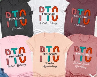 Custom PTO Shirts, Custom School Name Shirt, Parent Teacher Organization, Volunteer Shirt, PTO Squad, PTO Gifts, Pto Board, School Volunteer