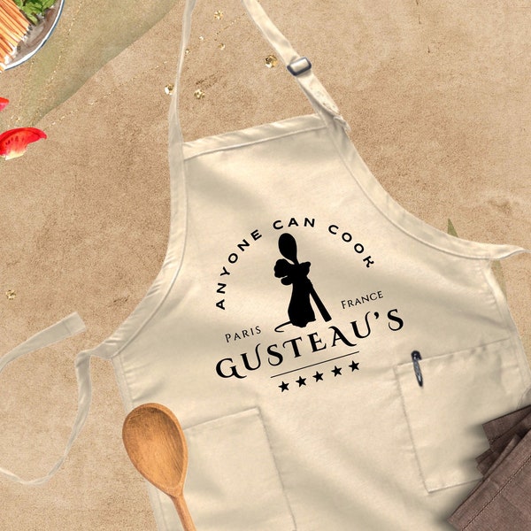 Anyone Can Cook Gusteau's Apron, Remi Apron, Cooking Apron, Ratatouille Apron, Remy Gusteaus Apron, Funny Movie Apron, Baking Apron Gifts