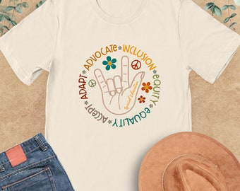 Adapt Advocate Inclusion Equity Equality Accept Shirt, Special Education Shirt, Autism Sweatshirt, Autism Gift,Autism Awareness,Sped Teacher