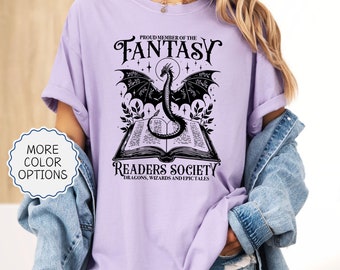 Comfort Colors® Proud Member Of The Fantasy Shirt, Dragon Tee, Fantasy Rider Shirt, Reading Lover Gift, Bookish War Shirt, Fantasy Book Tee