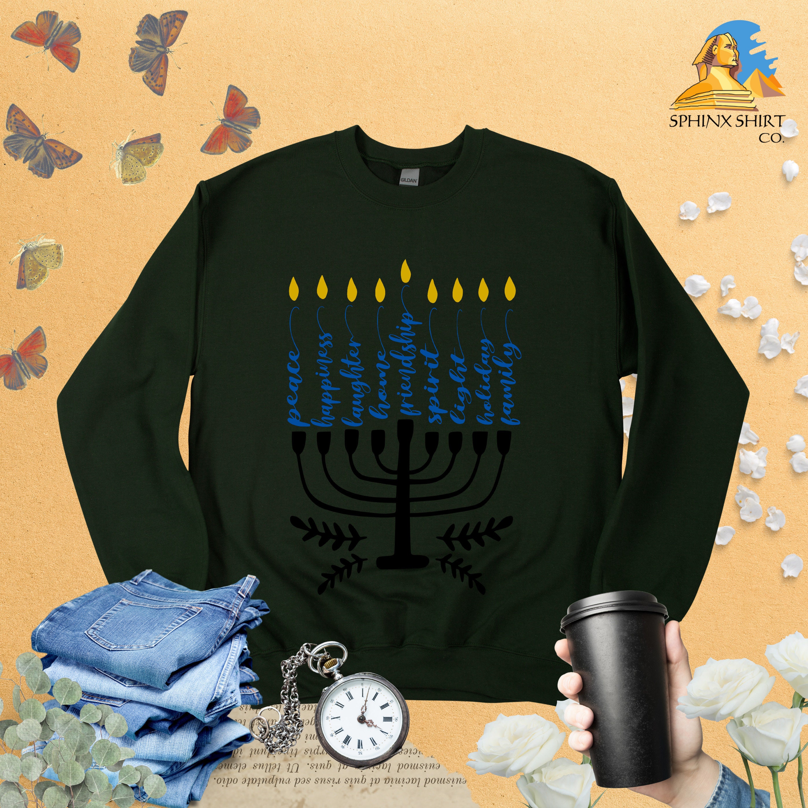 Jewish Sweating Hanukkah Sweatshirt, Jewish Saying Sweater, Religious Gifts for Jewish ...