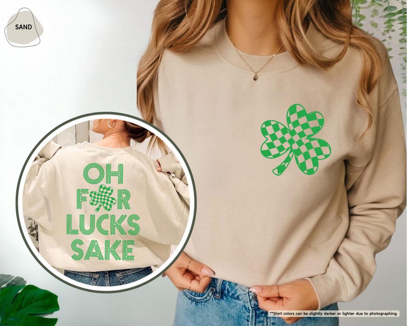 Oh For Lucks Sake Hoodie, St Patricks Day Sweatshirt, Retro Shamrock Sweater, Funny Irish Hoodie, Lucky Clover Sweater, March 17 Sweatshirt afbeelding 6