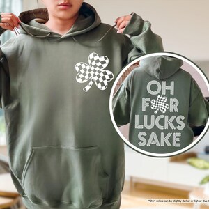 Oh For Lucks Sake Hoodie, St Patricks Day Sweatshirt, Retro Shamrock Sweater, Funny Irish Hoodie, Lucky Clover Sweater, March 17 Sweatshirt afbeelding 7