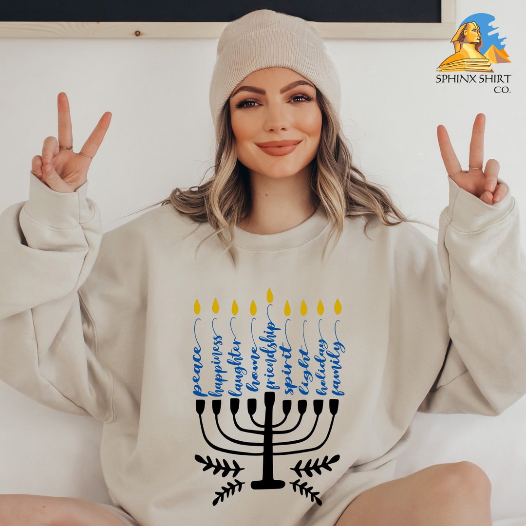 Jewish Sweating Hanukkah Sweatshirt, Jewish Saying Sweater, Religious Gifts for Jewish ...