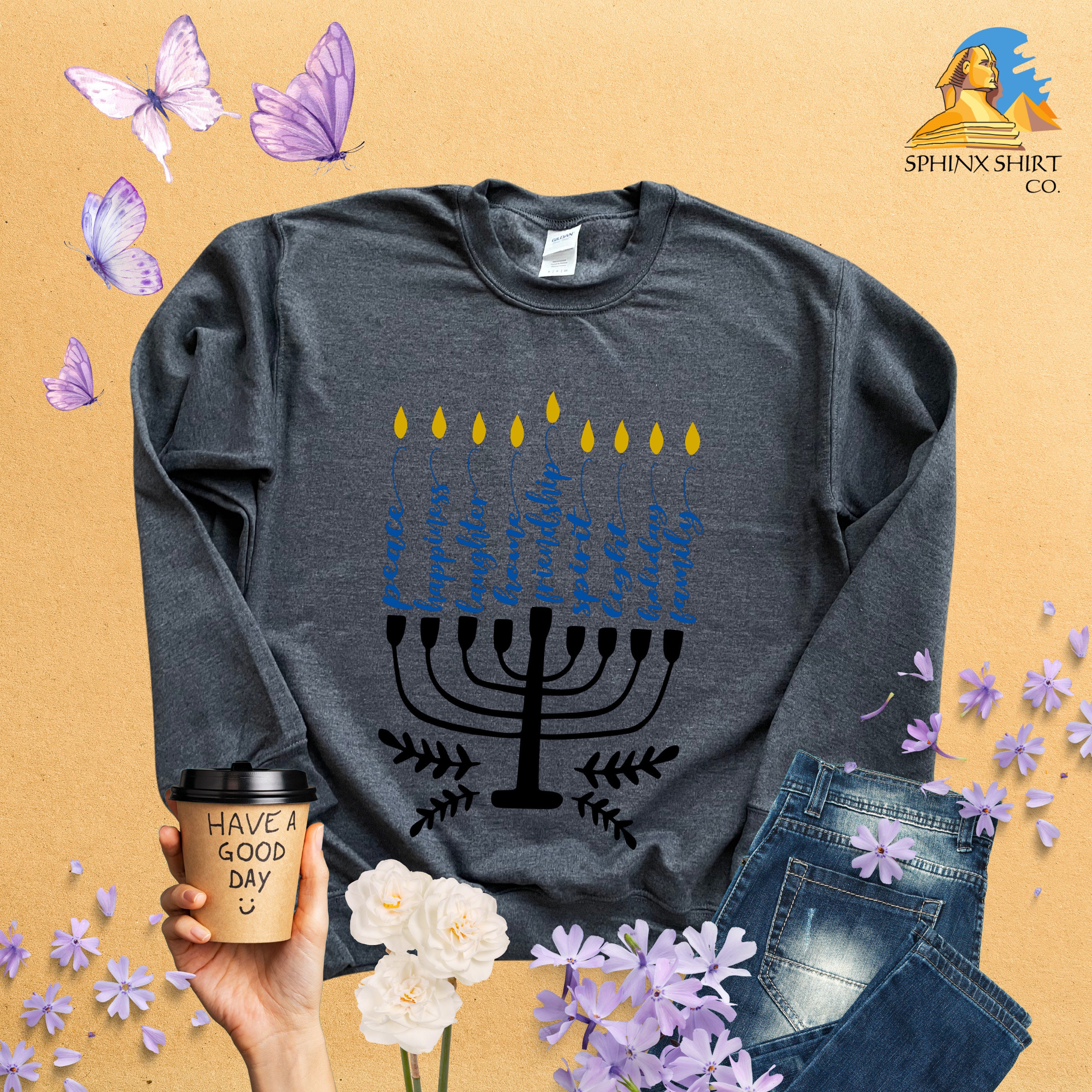 Jewish Sweating Hanukkah Sweatshirt, Jewish Saying Sweater, Religious Gifts for Jewish ...