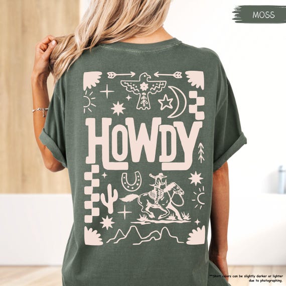 Comfort Colors® Howdy Shirt, Western Country Shirt, Cowboy Cowgirl Shirt, Trendy Western Shirt, Southern Shirt, Country Concert, Texas Shirt