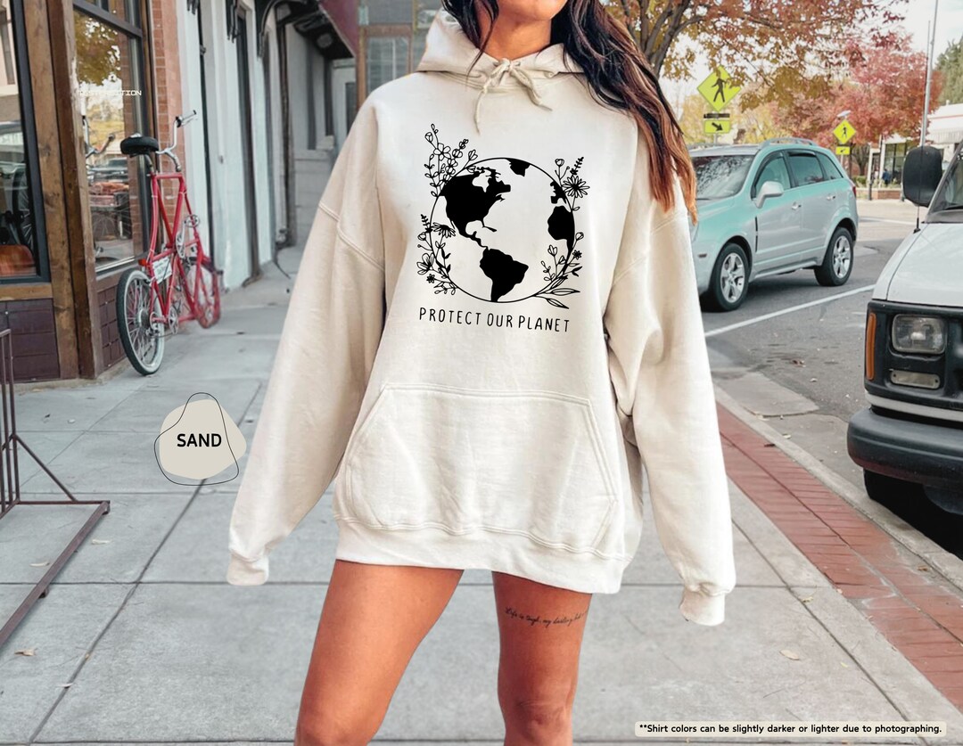 Care for Planet Earth Against Climate Change Ombre Color All Over Print Adult Unisex Hoodie main image 0