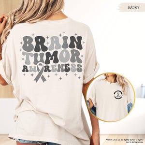Comfort Colors® Brain Tumor Awareness Shirt, Brain Cancer Shirt,Cancer Survivor Gift,Gray Ribbon Shirt,We Wear Gray,Brain Cancer Warrior Tee