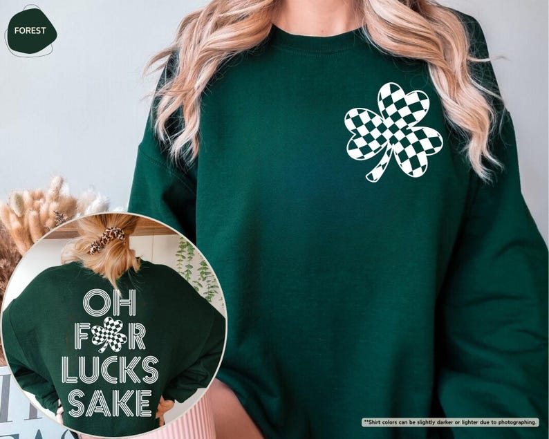 Oh For Lucks Sake Hoodie, St Patricks Day Sweatshirt, Retro Shamrock Sweater, Funny Irish Hoodie, Lucky Clover Sweater, March 17 Sweatshirt afbeelding 4