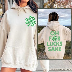 Oh For Lucks Sake Hoodie, St Patricks Day Sweatshirt, Retro Shamrock Sweater, Funny Irish Hoodie, Lucky Clover Sweater, March 17 Sweatshirt afbeelding 9
