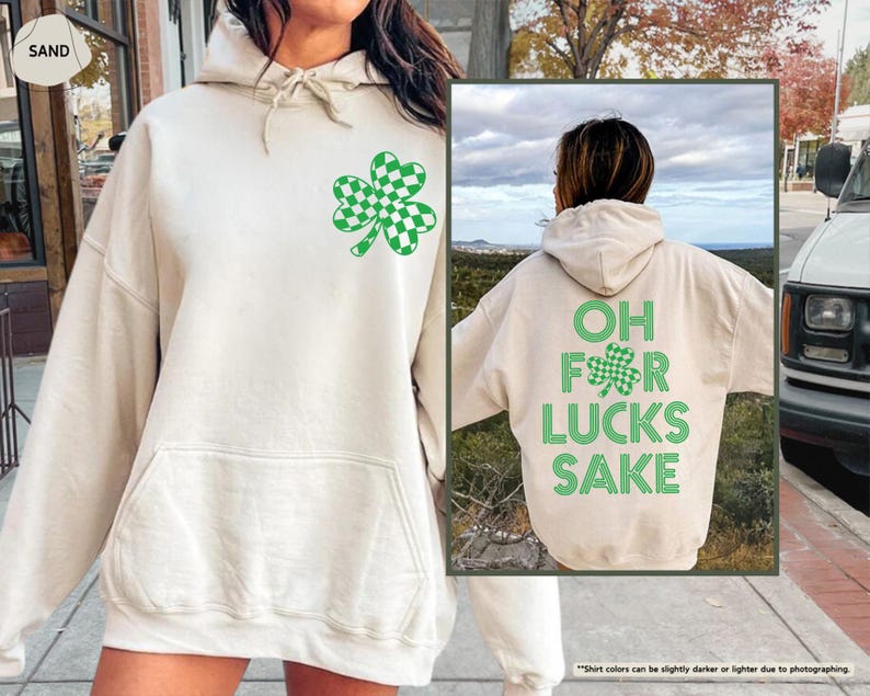 Oh For Lucks Sake Hoodie, St Patricks Day Sweatshirt, Retro Shamrock Sweater, Funny Irish Hoodie, Lucky Clover Sweater, March 17 Sweatshirt afbeelding 9