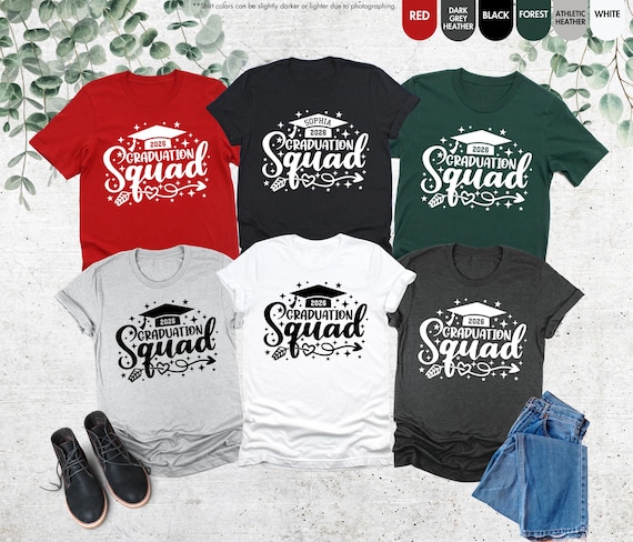 Custom 2026 Graduation Squad Shirt, Personalized Grad Gifts, Graduation Squad Shirt, Custom Senior Shirt, Senior Gifts, Family Graduation