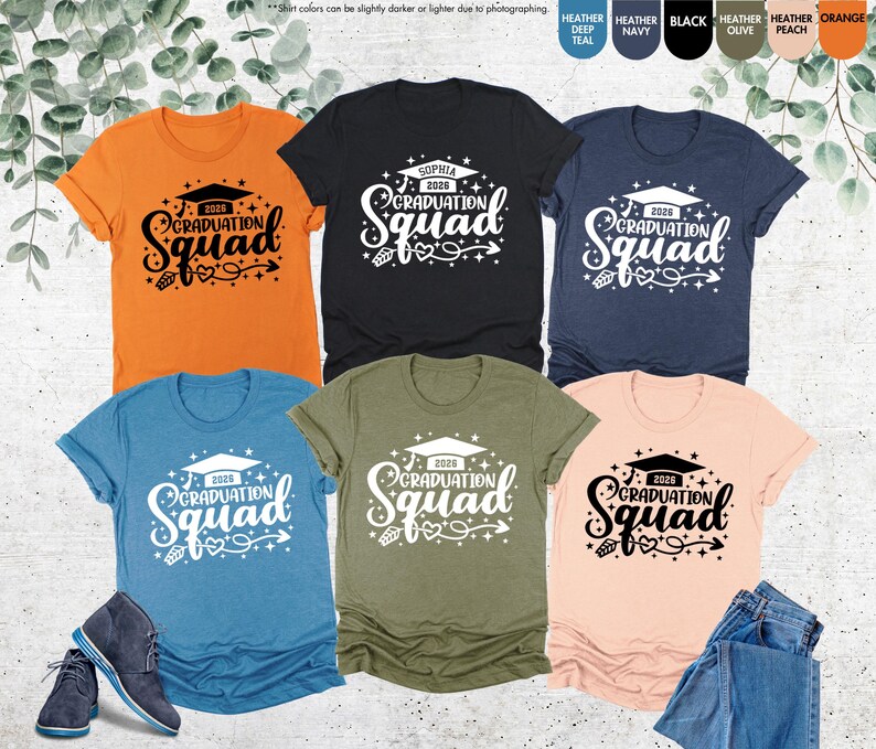 Custom 2026 Graduation Squad Shirt, Personalized Grad Gifts, Graduation Squad Shirt, Custom Senior Shirt, Senior Gifts, Family Graduation imagem 7