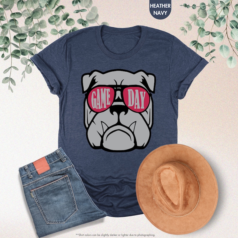 a t - shirt with a picture of a dog wearing sunglasses