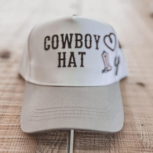 Cowboy Hat Embroidered Trucker Hat, Girly Western Cap with Cowgirl Patches, Cowgirl Aesthetic Hat, Rodeo Bachelorette Hat, Cute Trucker Hat