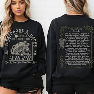 Persephone and Hades Greek Mythology Shirt Dark Academia Bookish Sweatshirt Once Upon a Time Reading Shirt For Booklover Crewneck Poet Shirt