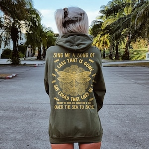 Outlander Hoodie SIng Me a Song Sweater Bookish hoodie Outlander series Outlander gift Dragonfly in Amber Claire and Jamie Dark Brown Hoodie