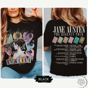 Jane Austen Gift Pride and Prejudice Y2K Shirt Swift Era Tour T-shirt Bookish Dark Academia Clothing Reading Shirt Downtown Girl Taylor Tees Black