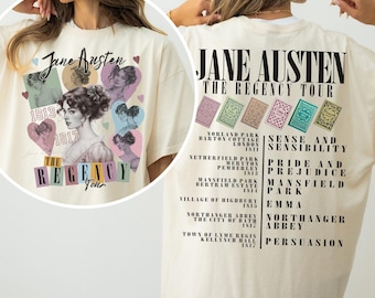 Jane Austen Gift Pride and Prejudice Regency Tour Swift Eras T-shirt Bookish Dark Academia Clothing Reading Shirt Downtown Girl Taylor Tees