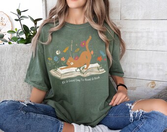 Library shirt it's a good day to read a book bookish tshirt comfort colors cotton tshirt gift for librarian teacher gift bookstagram booktok