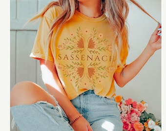 Outlander Shirt Sassenach tshirt comfort colors t-shirt floral shirt gift for reader mothers day gift for book lover bookstagram booktok tbr
