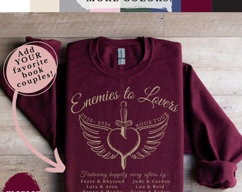 Custom Enemies To Lovers Bookish Sweatshirt Reader Gift for Fantasy Book Lovers romantasy bookcore book shirt for reader bookstagram booktok