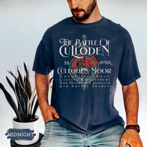 Slaget vid Culloden Skotska upproret Unisex bomull Outlander t-shirt Bokinspirerad gåva för historieentusiaster Jakobituppror Skotsk historia