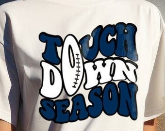 Touchdown Season png, Game day png, Blue and white football png, Retro football png, Mascot team png, game day football, Digital png File
